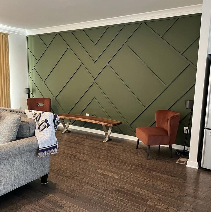 Living room accent wall features