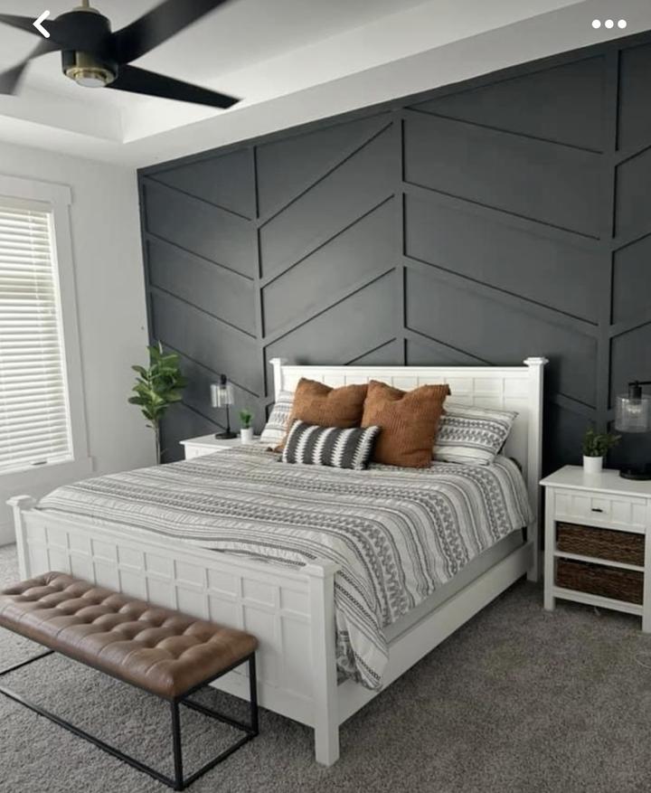 Chevron style feature wall