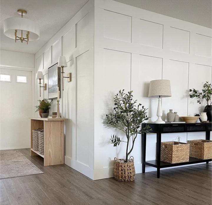 Farmhouse style board and batten features